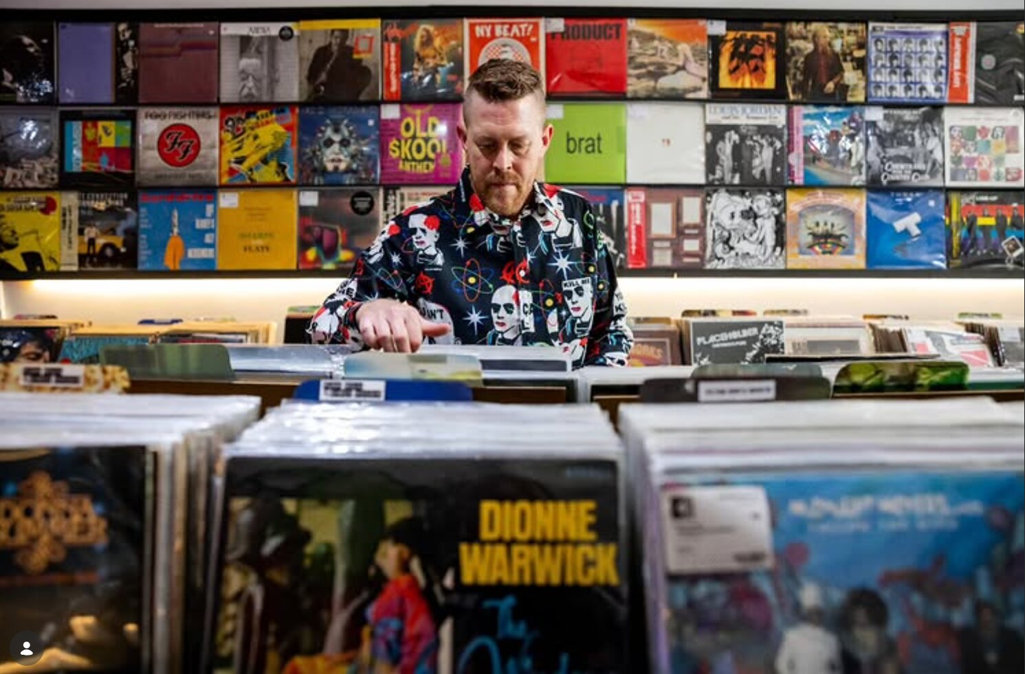 patterned shirt flipping records