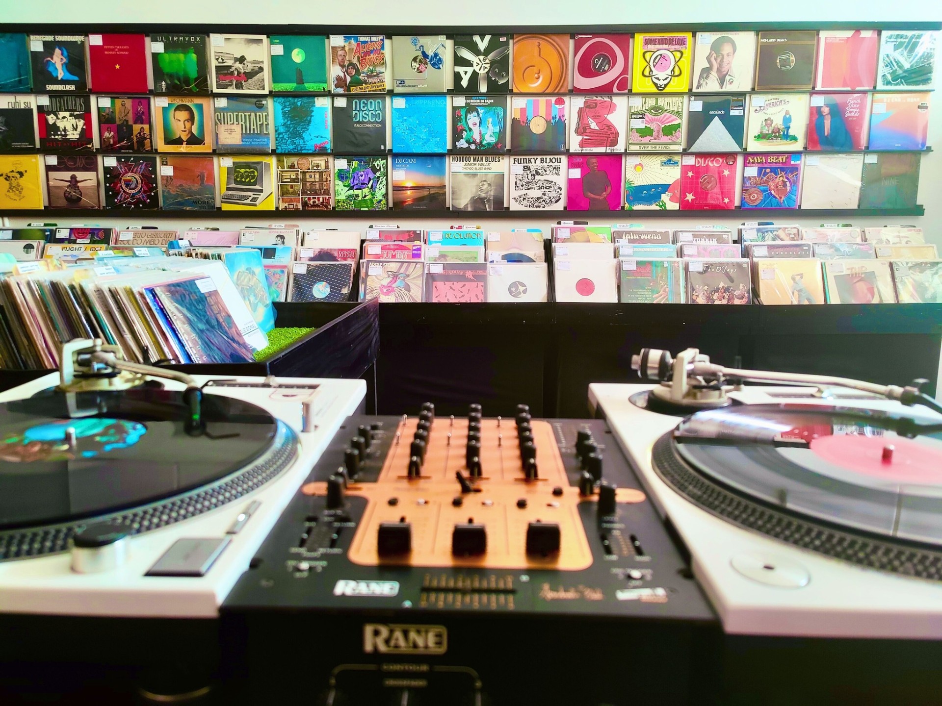 records on display