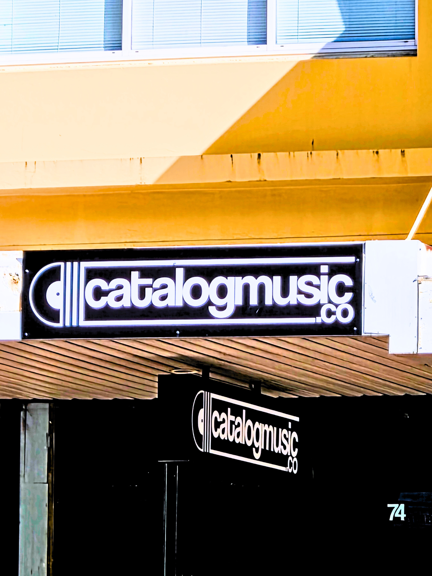 catalog music shopfront sign